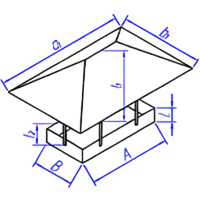 Зонт прямоугольный с коньком