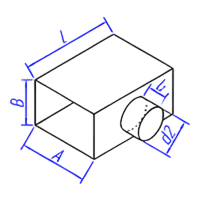 Тройник прямоугольного сечения с круглой врезкой