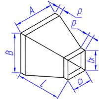 Переход прямоугольного сечения