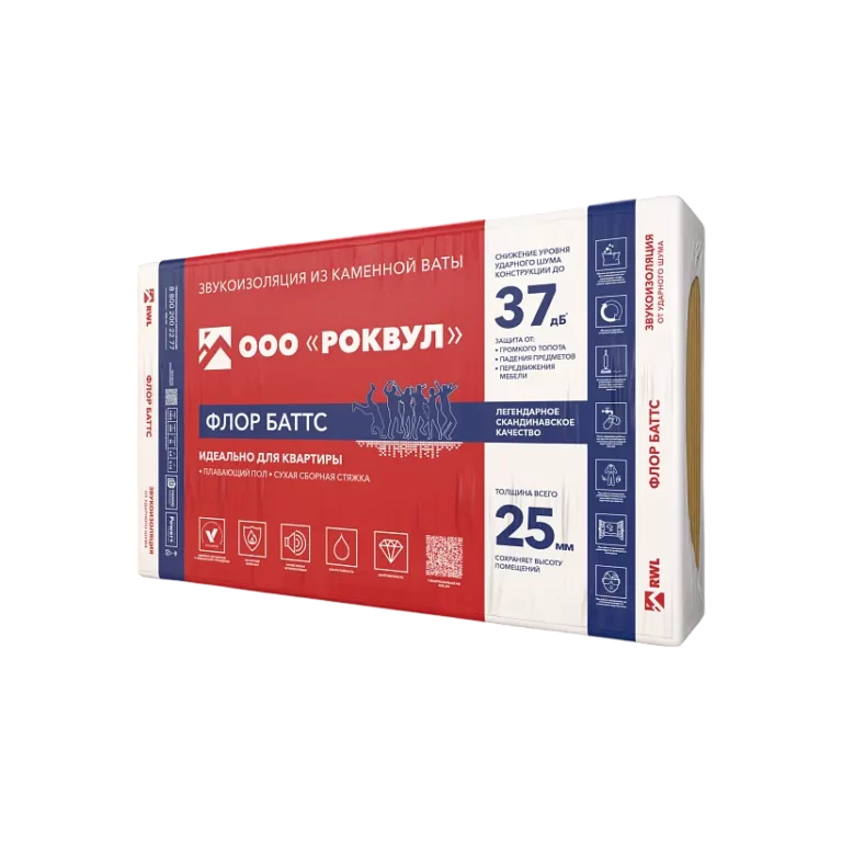 Роквул (Rockwool) ФЛОР БАТТС 1000x600x25 мм