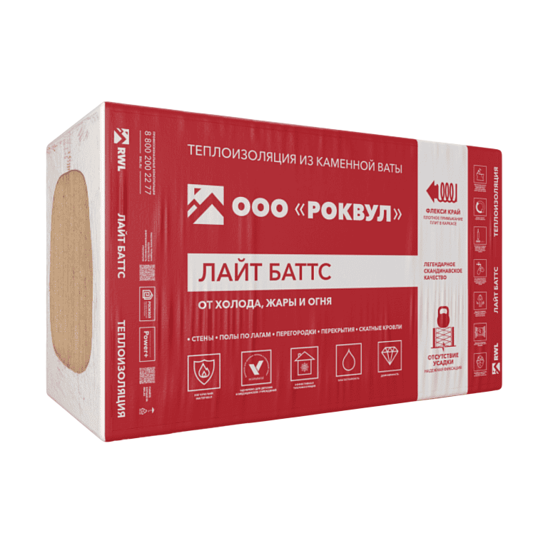 Утеплитель Роквул (Rockwool) Лайт Баттс