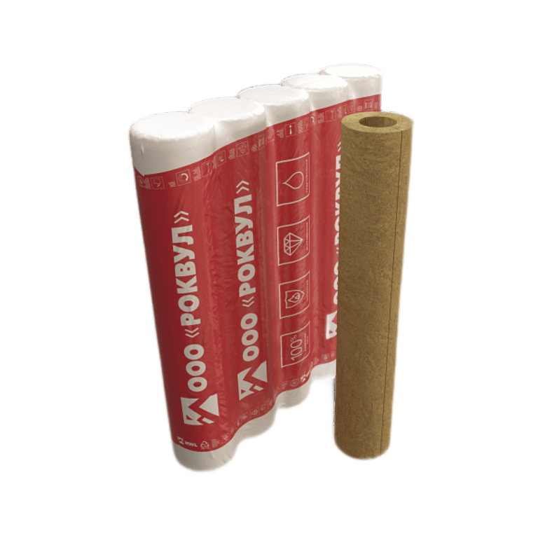 ЦИЛИНДРЫ НАВИВНЫЕ Роквул (Rockwool) 150 ДЛЯ ТЕПЛОИЗОЛЯЦИИ ТРУБ