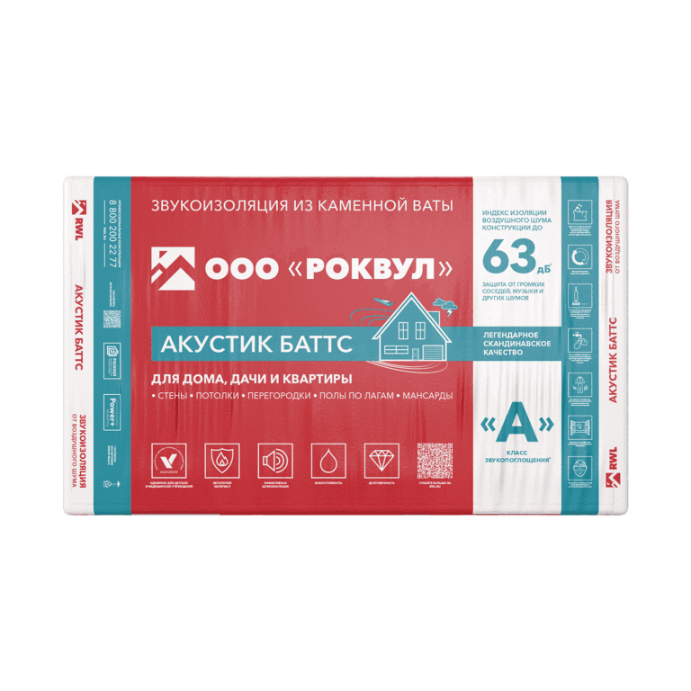 Звукоизоляция Роквул Акустик Баттс (Rockwool Acoustic Batts)
